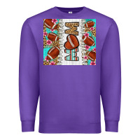 Purple american football mom Premium Sweatshirt - LillyAllenDesigns