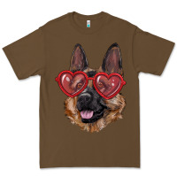 Cacao German shepherd with love glasses Premium Tee - RanaPortraitStore