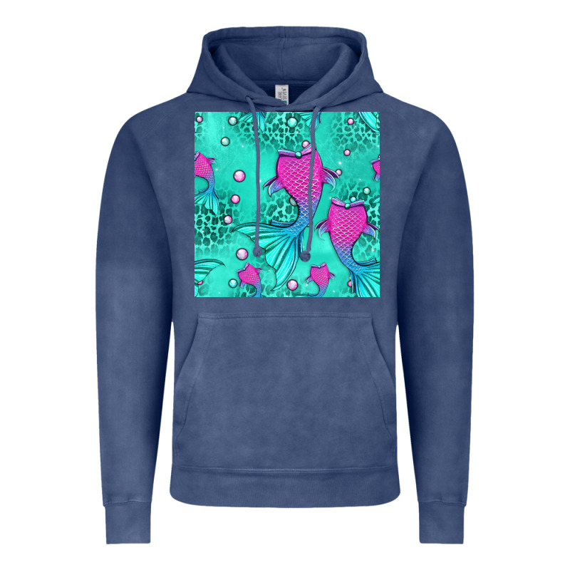 Mermaid Tail Seamless Pattern Vintage Hoodie by HRA Design Shop | Teevron