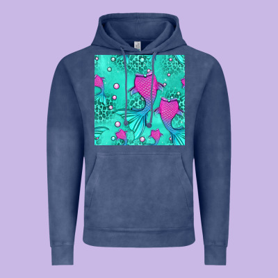Mermaid Tail Seamless Pattern Vintage Hoodie Designed By Hra Design Shop