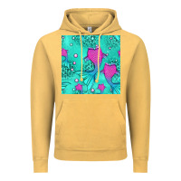 Vintage Mustard mermaid tail seamless pattern Vintage Hoodie - HRA Design Shop