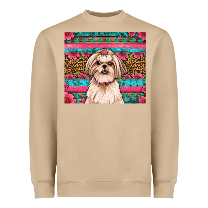 Shih Tzu Floral Tumbler Heavyweight Sweatshirt by JahusDesignShop | Teevron