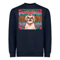Navy shih tzu floral tumbler Heavyweight Sweatshirt - JahusDesignShop