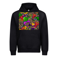 Black mardi gras hearts Urban Hoodie - CowGirlArtShop