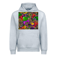 Heather Grey mardi gras hearts Urban Hoodie - CowGirlArtShop