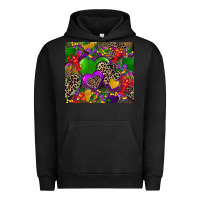 Pigment Black mardi gras hearts Urban Hoodie - CowGirlArtShop