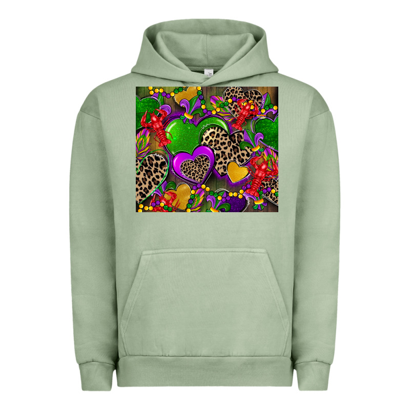 Mardi Gras Hearts Urban Hoodie by CowGirlArtShop | Teevron