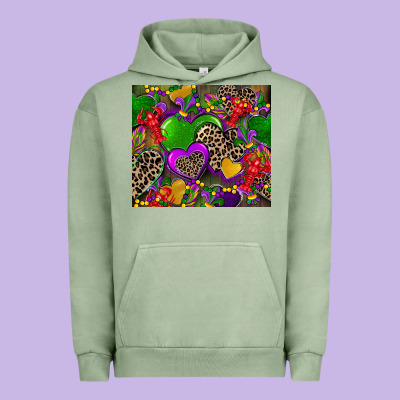 Mardi Gras Hearts Urban Hoodie Designed By Cowgirlartshop