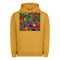 Pigment Peanut Butter mardi gras hearts Urban Hoodie - CowGirlArtShop