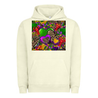 Pigment Pistachio mardi gras hearts Urban Hoodie - CowGirlArtShop