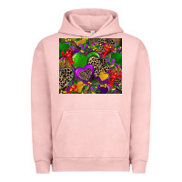 Pigment Salmon mardi gras hearts Urban Hoodie - CowGirlArtShop