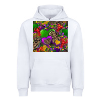 White mardi gras hearts Urban Hoodie - CowGirlArtShop
