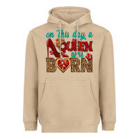 Mushroom on this day a queen was born Heavyweight Hoodie - BundleAndBundleShop