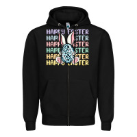 Black happy easter Zipper Hoodie - MaliasSmallBusiness