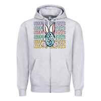 Heather Grey happy easter Zipper Hoodie - MaliasSmallBusiness