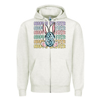 Oatmeal Heather happy easter Zipper Hoodie - MaliasSmallBusiness