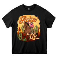 Black cowgirl actin up Heavy Core Tee - texasbilliewilder
