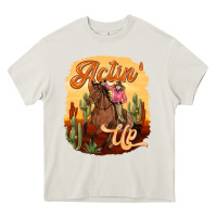 Cream cowgirl actin up Heavy Core Tee - texasbilliewilder