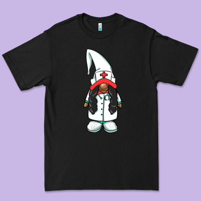 African American Nurse Gnome Premium Tee Designed By Barkaloodesign