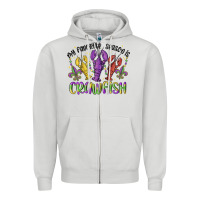 Dove Grey my favorite season is crawfish Zipper Hoodie - MaliasSmallBusiness