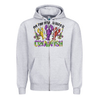 Heather Grey my favorite season is crawfish Zipper Hoodie - MaliasSmallBusiness