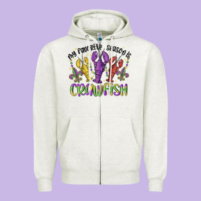 My Favorite Season Is Crawfish Zipper Hoodie Designed By Maliassmallbusiness