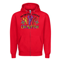 Red my favorite season is crawfish Zipper Hoodie - MaliasSmallBusiness