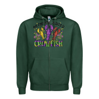 Sports Green my favorite season is crawfish Zipper Hoodie - MaliasSmallBusiness