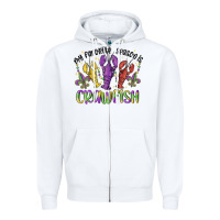 White my favorite season is crawfish Zipper Hoodie - MaliasSmallBusiness