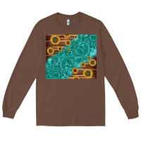Chestnut Tooled Leather And Sunflowers Long Sleeve Tee - Jasminsmagicworld