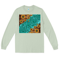 Matcha Tooled Leather And Sunflowers Long Sleeve Tee - Jasminsmagicworld