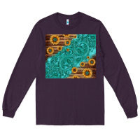 Plum Tooled Leather And Sunflowers Long Sleeve Tee - Jasminsmagicworld