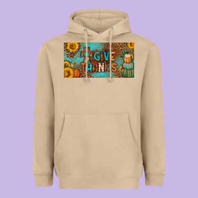 Give Thanks License Plate Heavyweight Hoodie Designed By Bundleandbundleshop