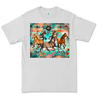 Dove Grey western running horses Premium Tee - Zillion Design Studio