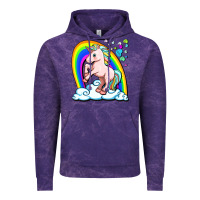 Cloud Purple cute unicorn with rainbow Vintage Hoodie - FaDigitalArtStudio