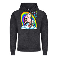 Vintage Black cute unicorn with rainbow Vintage Hoodie - FaDigitalArtStudio