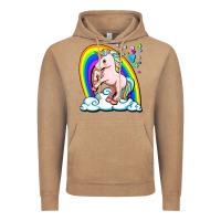 Vintage Coffee cute unicorn with rainbow Vintage Hoodie - FaDigitalArtStudio