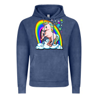Cute Unicorn With Rainbow Vintage Hoodie | Teevron