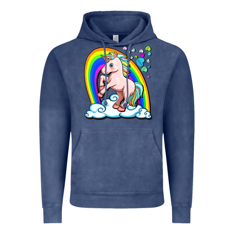 Cute Unicorn With Rainbow Vintage Hoodie by FaDigitalArtStudio | Teevron