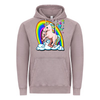 Vintage Zinc cute unicorn with rainbow Vintage Hoodie - FaDigitalArtStudio