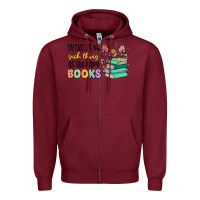 Burgundy there is no such thing as too many books Zipper Hoodie - MaliasSmallBusiness