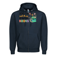 Navy there is no such thing as too many books Zipper Hoodie - MaliasSmallBusiness
