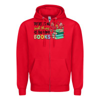 Red there is no such thing as too many books Zipper Hoodie - MaliasSmallBusiness