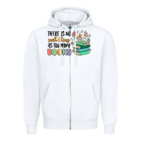White there is no such thing as too many books Zipper Hoodie - MaliasSmallBusiness