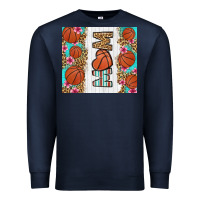 Navy basketball mom Premium Sweatshirt - LillyAllenDesigns