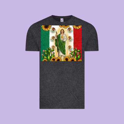 San Judas With Mexican Flag Vintage Tee Designed By Jahusdesignshop