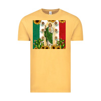 Vintage Mustard San Judas with Mexican Flag Vintage Tee - JahusDesignShop
