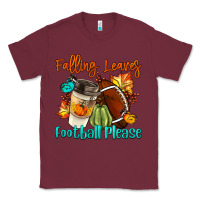 Burgundy Falling Leaves Football Please Classic Tee - LillyAllenDesigns