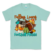 Seafoam Falling Leaves Football Please Classic Tee - LillyAllenDesigns