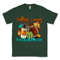 Sports Green Falling Leaves Football Please Classic Tee - LillyAllenDesigns